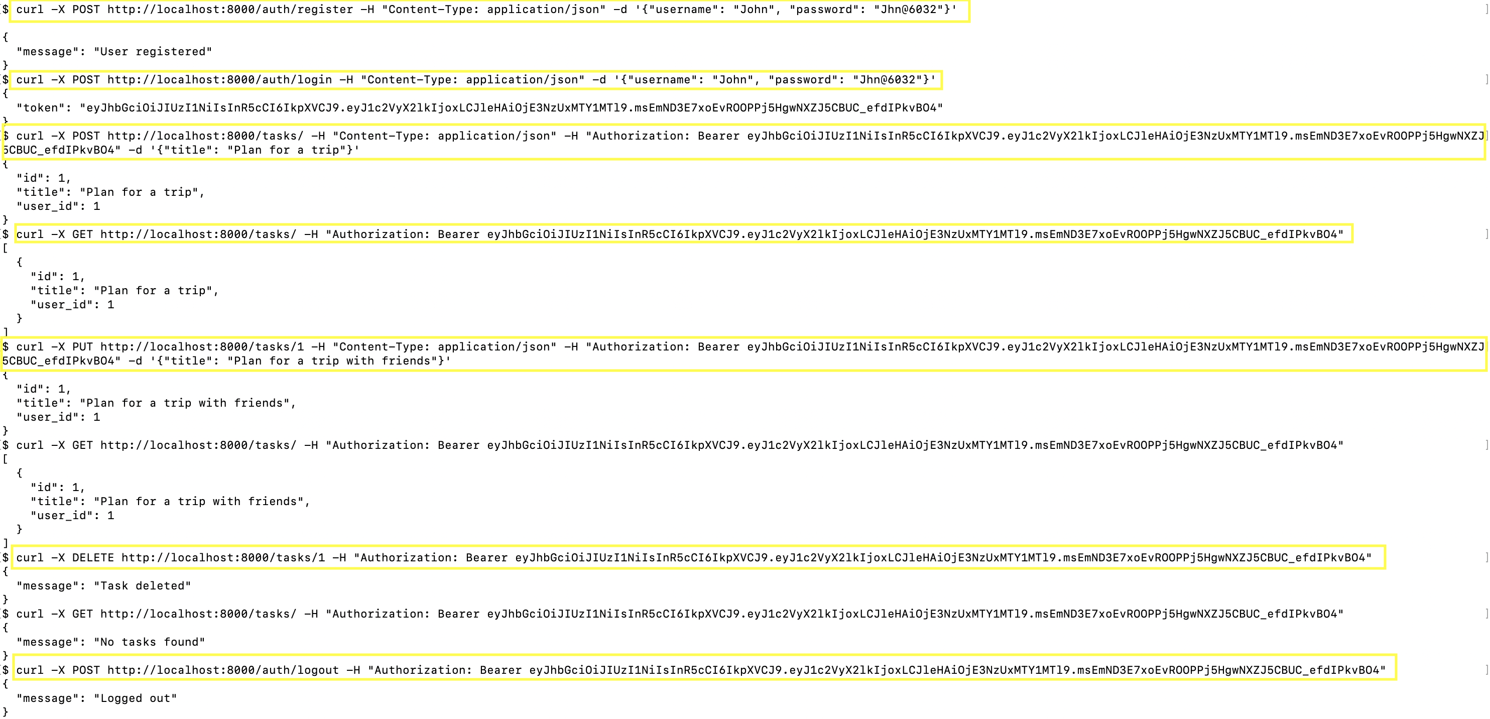 Task Manager API Screenshot